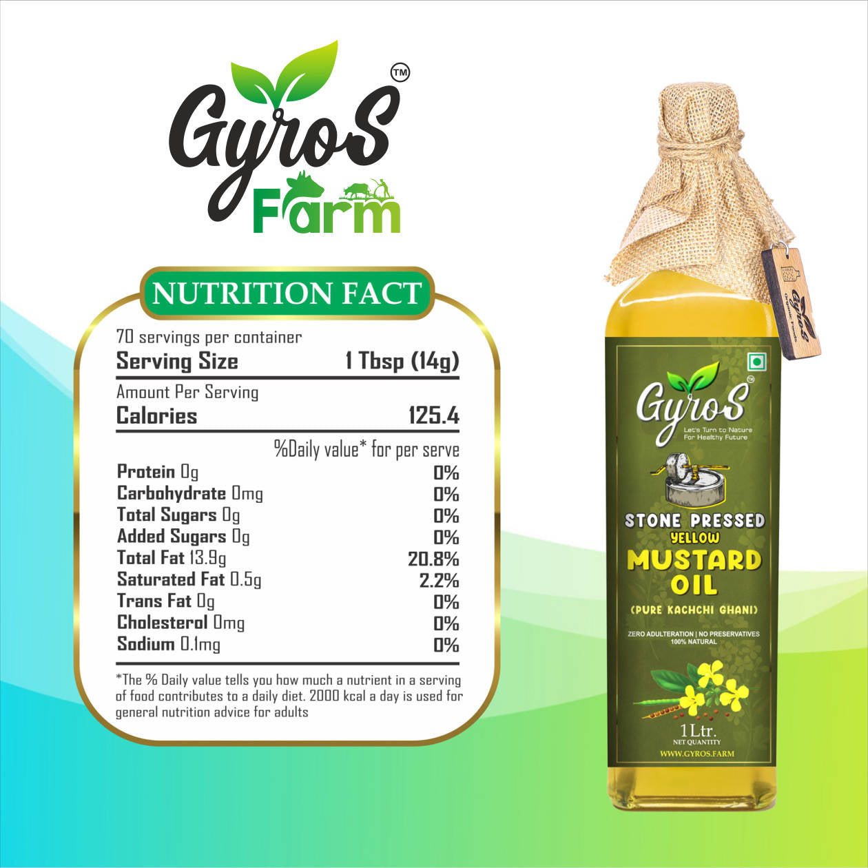 yellow mustard oil Nutrition facts