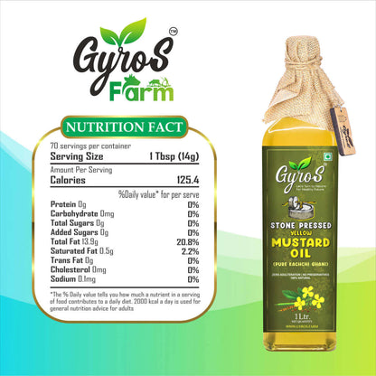 Stone Cold Pressed Black Mustards and Yellow Mustard Oil | 1L + 1L | Zero Adulteration| Unfiltered | Glass Bottle