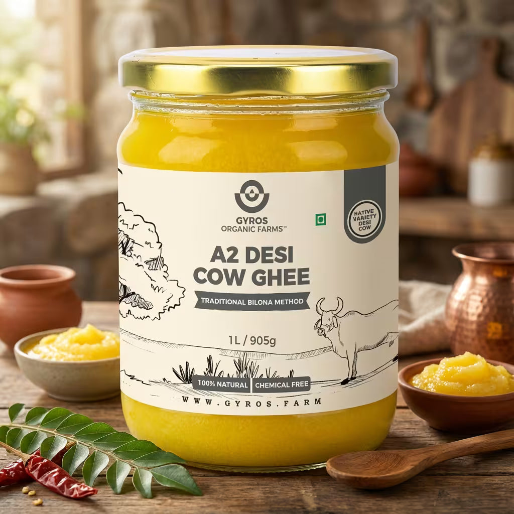 Free Jaggery Powder (900g) with A2 Desi Cow Ghee (1L) | Gut-Friendly Pair