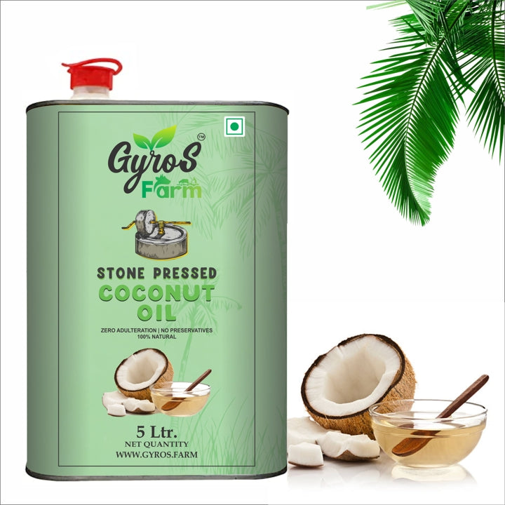 5ltr tin of gyros stone pressed coconut oil