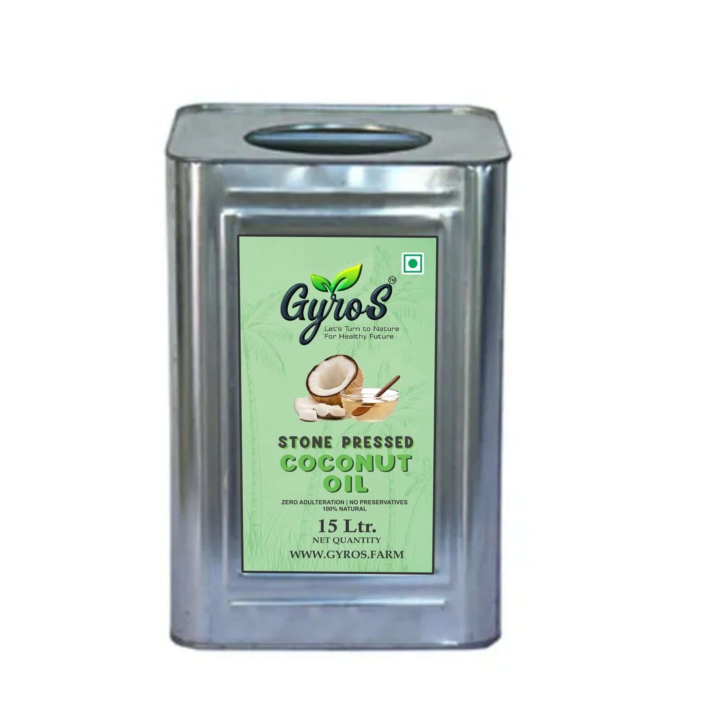 15ltr cold pressed coconut oil tin