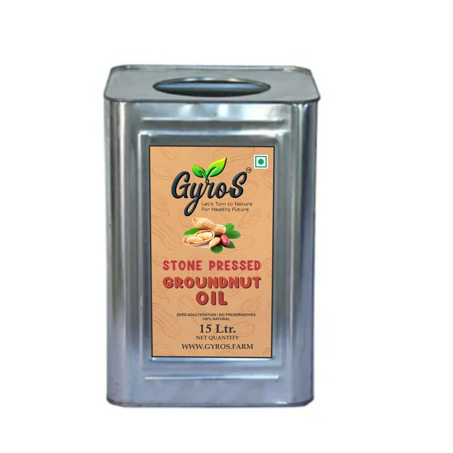 15ltr stone pressed groundnut oil tin